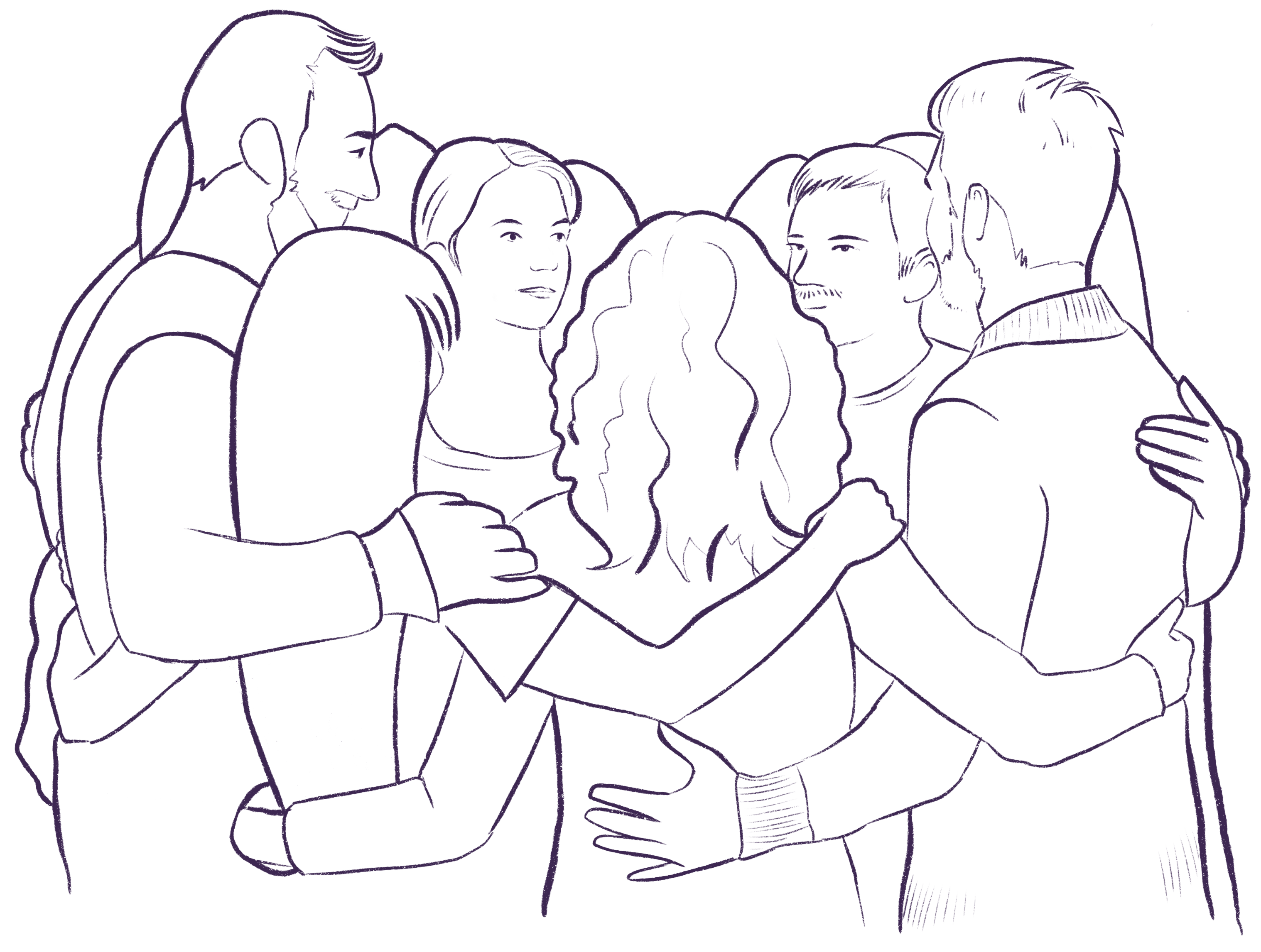 Dessin d'un groupe soudé ensemble